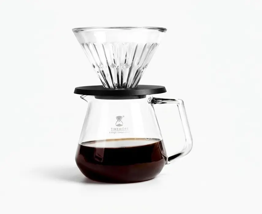 Timemore Crystal Eye Brewer Set Glass Dripper 02 Black holder- 600 ml
