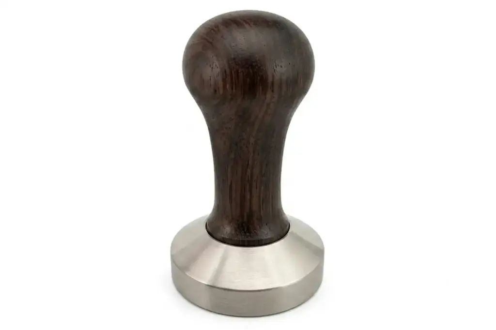 Round Handle Walnut-Flat Bottom Tamper (58mm) 