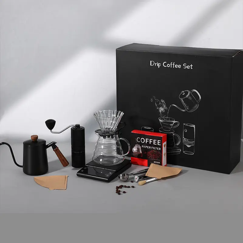Coffee Set with Stainless Steel Manual Grinder 