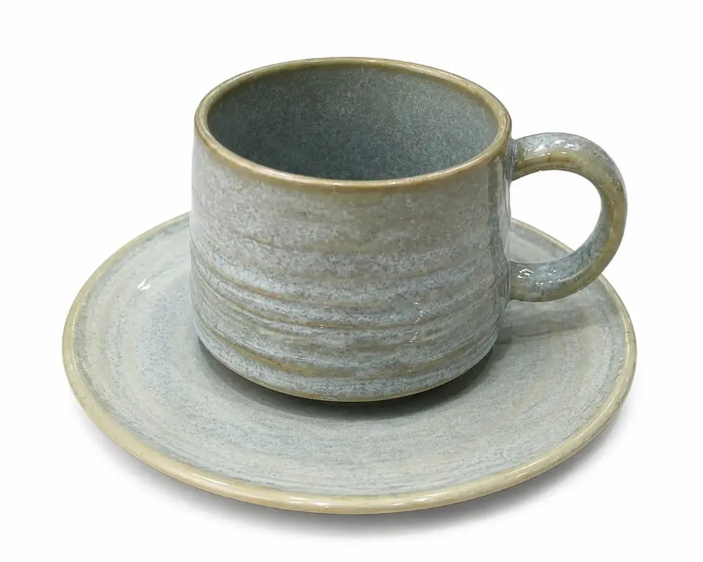 Ceramic coffee cup with saucer