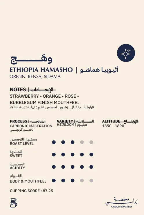 ETHIOPIA HAMASHO 250g \ Rawasi Roastery