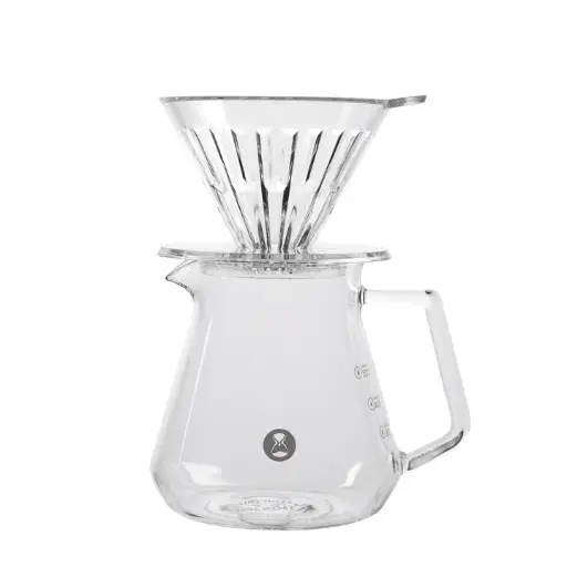 Timemore Crystal Eye Brewer Set Glass Dripper 02 White holder| 600 ml