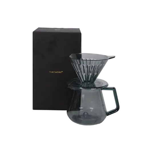 Timemore Crystal Eye Brewer Set PCTG Dripper 02 Transparent Black