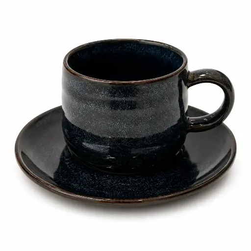 Ceramic coffee cup with saucer