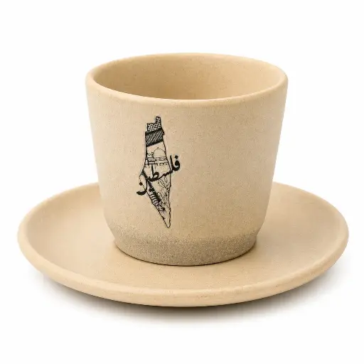 Cup and saucer - Palestinian flag
